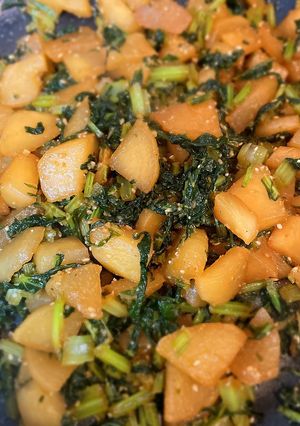 あと1品！ご飯の友にカブの葉丸ごと甘辛煮-レシピのメイン写真
