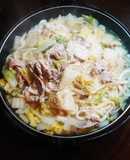 豚肉と白菜の関西風うどんすき