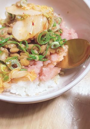 5分もかからない？！納豆キムチネギトロ丼-レシピのメイン写真