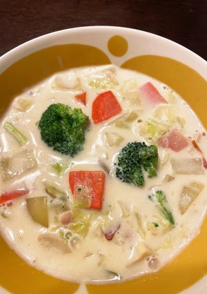 牛乳消費 野菜たっぷりミルクスープ-レシピのメイン写真