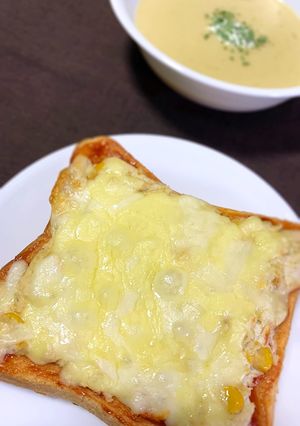 ささみと大豆のピザトースト-レシピのメイン写真