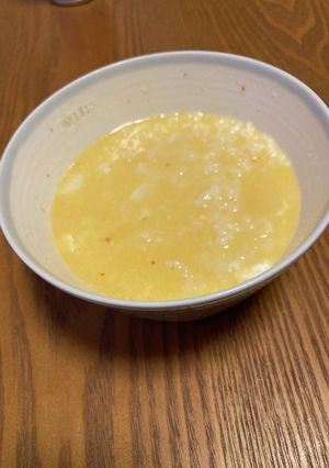 簡単夜食、朝食　ズボラ　玉子雑炊-レシピのメイン写真