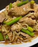 豚肉とニンニクの芽オイスターソース炒め