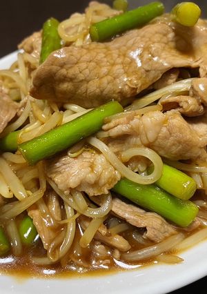 豚肉とニンニクの芽オイスターソース炒め-レシピのメイン写真
