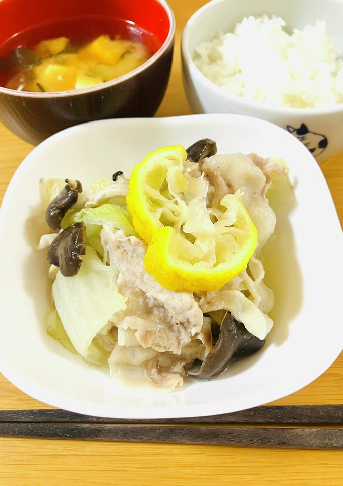 白菜と豚肉のほっこり♪ゆず塩蒸し-レシピのメイン写真