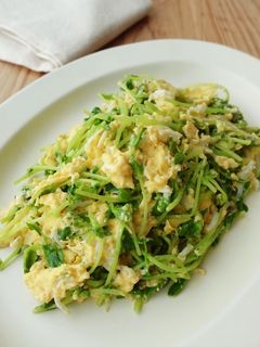 豆苗としらすの卵炒め-レシピのメイン写真