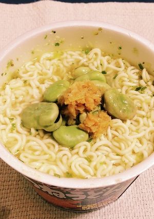 “そら豆のペペロンチーノ風塩ラーメン”-レシピのメイン写真