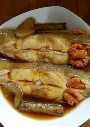 ☆魚煮付け覚書☆子持ちナメタガレイ煮付け-レシピのメイン写真