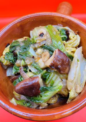 20分以内完成！白菜＆椎茸炒め-レシピのメイン写真
