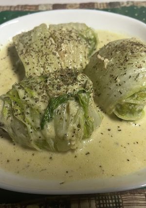 ハンバーグでロール白菜のクリーム煮-レシピのメイン写真