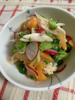 鶏ササミと柿の彩りサラダ〜♪-レシピのメイン写真