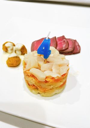 【愛犬レシピ】帆立とサーモンポテトケーキ-レシピのメイン写真