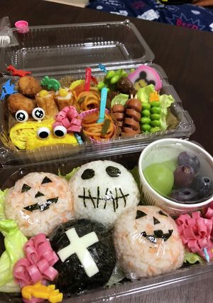 ハロウィン(ジャック・スケリントン)弁当-レシピのメイン写真
