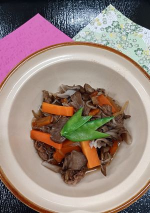 高齢者の食も進む牛肉と舞茸の当座煮-レシピのメイン写真