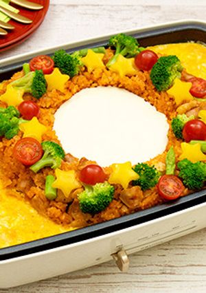 クリームチーズソースのリースオムライス-レシピのメイン写真