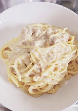 簡単楽ちん！ツナのクリームパスタ風-レシピのメイン写真