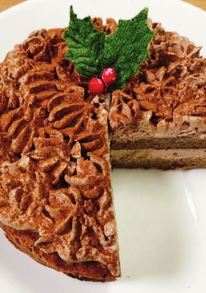 レンジで作る低糖質クリスマスチョコケーキ-レシピのメイン写真
