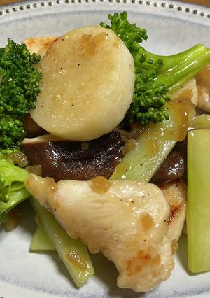 フライパン1つ鶏むね肉ヘルシーポン酢炒め-レシピのメイン写真
