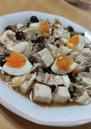 ひき肉ときのこの麻婆炒めに-レシピのメイン写真