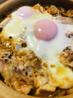 プチッと鍋●おとし玉子の豚キムチーズ鍋-レシピのメイン写真