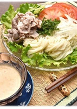 ミルクつゆの豚しゃぶサラダそうめん-レシピのメイン写真