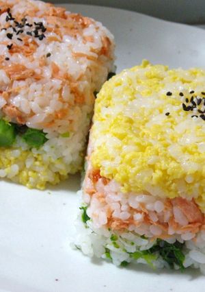 ひなまつり♪菜の花の３色押し寿司♪-レシピのメイン写真
