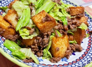 厚揚げと豚ひき肉とキャベツの炒め物-レシピのメイン写真