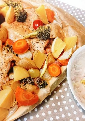 ローストチキンとツナマヨサラダ-レシピのメイン写真