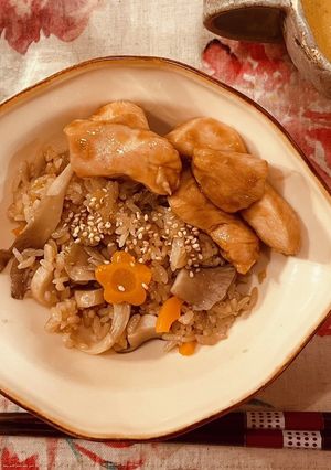 きのこご飯×照り焼きチキン丼-レシピのメイン写真