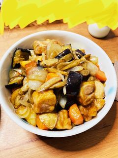 ナスと鶏の揚げ炒め〜ごぼうの香りを添えて-レシピのメイン写真