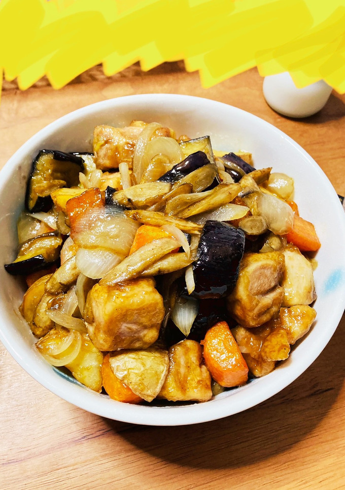 ナスと鶏の揚げ炒め〜ごぼうの香りを添えて-レシピのメイン写真
