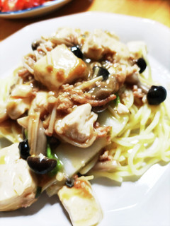 ひき肉ときのこの麻婆あんかけ焼きそば-レシピのメイン写真