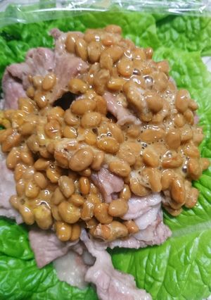 豚納豆のサンチュ巻き-レシピのメイン写真
