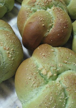 HBで♪ほうれん草のお花パンチーズ風味♪-レシピのメイン写真