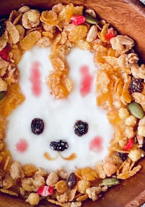 可愛いうさぎのヨーグルト♡フルグラで簡単-レシピのメイン写真