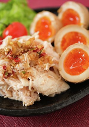 美味しくタンパク質！サラダチキン＆麻薬卵-レシピのメイン写真