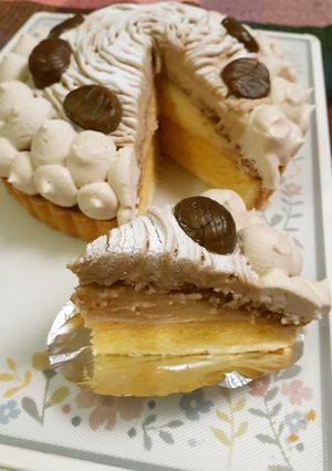 大きいモンブランタルト♡-レシピのメイン写真