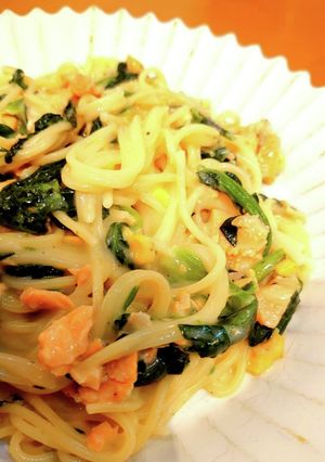 ほうれん草とサーモンのクリームパスタ-レシピのメイン写真