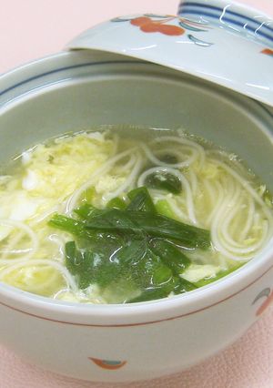 ニラ玉温麺（うーめん）汁-レシピのメイン写真