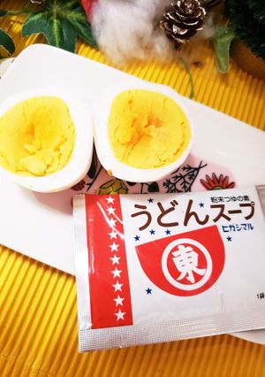 茹で玉子をヒガシマルで食べよう♡-レシピのメイン写真