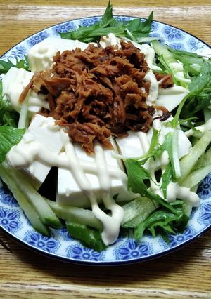 ☆水菜豆腐にマグロフレークのせ*-レシピのメイン写真