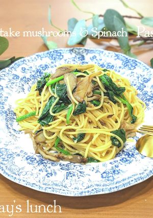 麺つゆで簡単!きのことほうれん草のパスタ-レシピのメイン写真