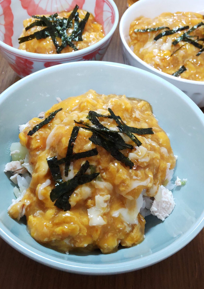朝たん☆鶏むね肉のとろとろ卵あんかけ丼-レシピのメイン写真