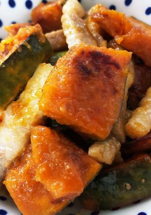 かぼちゃと豚バラの味噌炒め-レシピのメイン写真