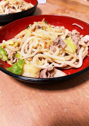 フライパンで作る味噌焼きうどん(男飯)-レシピのメイン写真