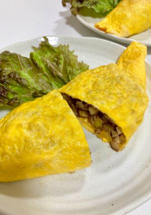 里芋と椎茸のオムレツ-レシピのメイン写真