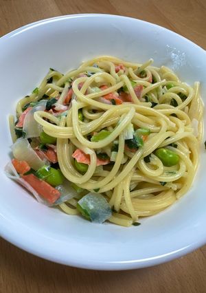 フライパンでクリームパスタ(小学生作)-レシピのメイン写真