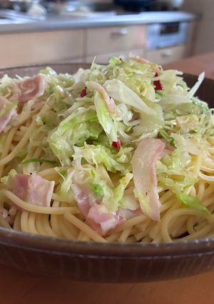 ペペロンチーノ風キャベツパスタ-レシピのメイン写真