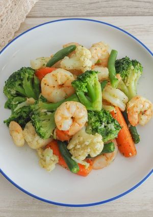 野菜とえびの塩こうじガーリック炒め☀-レシピのメイン写真