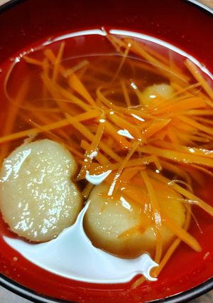 くせ無し　にんじんとお麩の吸い物-レシピのメイン写真